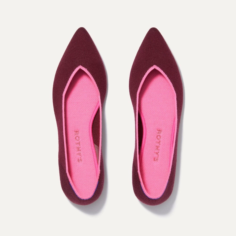 Rothys BRAND NEW The Point in merino wool, Currant, size 9.5, NWB